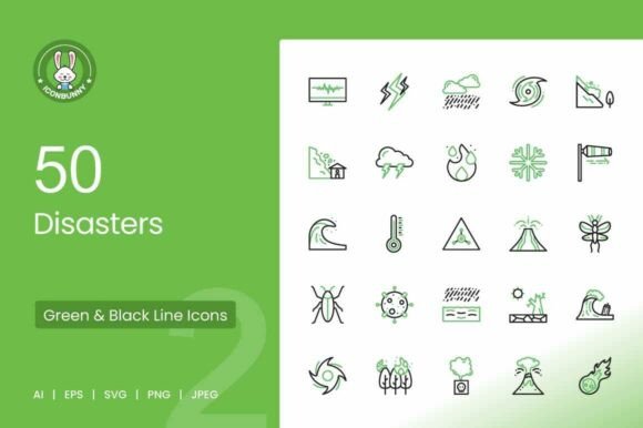 50 Disasters Green Black Icons: A Comprehensive Overview