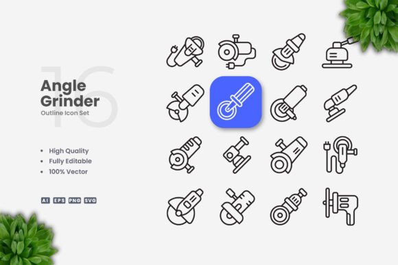Angle Grinder Icons for Modern Design Needs