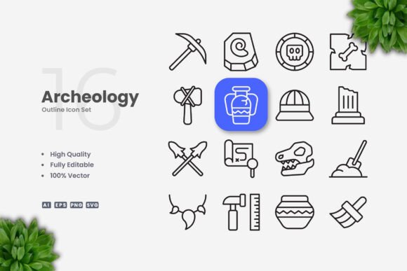 Archeology Icons for Creative Projects