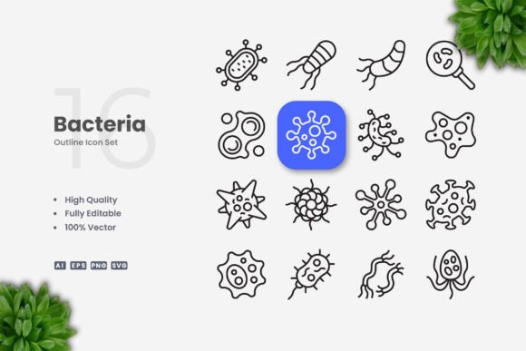 Bacteria Icons: A Versatile Tool for Creative and Professional Projects