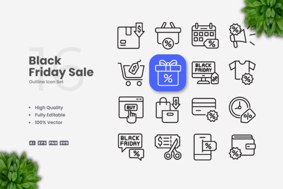 Black Friday Sale Icons: A Versatile Design Resource for Modern Projects