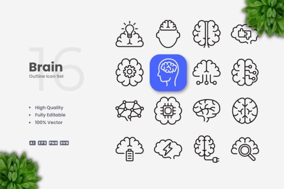 Brain Icons: Simple, Clean, and Versatile