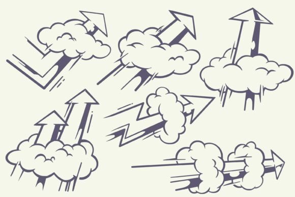Business Growth Arrow Silhouette Set: A Symbol of Momentum and Success