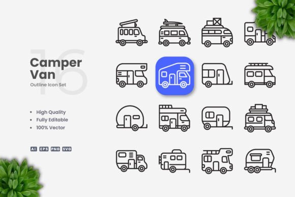 Camper Van Icons: A Modern Solution for Clean and Versatile Design
