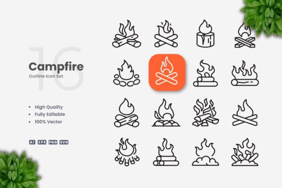 Campfire Icons: Simple and Clean Design for Every Need