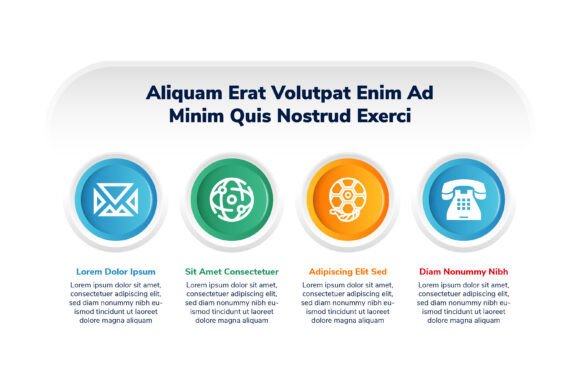 Circle Infographic Four Horizontal