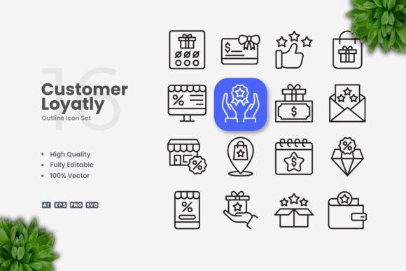 Customer Loyalty Icons: Simple and Clean Design for Every Platform