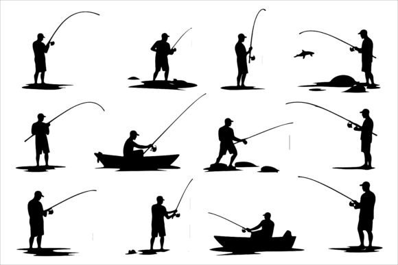 Fishing Adventures Silhouette Bundle: A Versatile Resource for Fishing Enthusiasts and Businesses