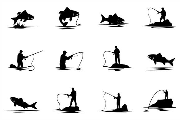 Fishing Hooks and Line Vector Pack: A Versatile Resource for Creative Projects
