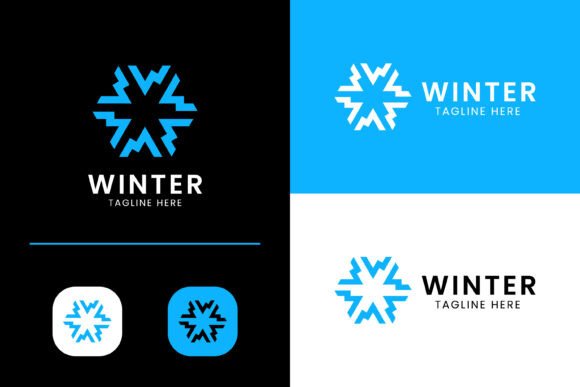 Letter W Rotate Logo Snowflake Icon