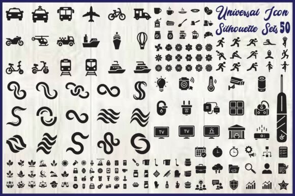 Universal Icon Silhouette Set
